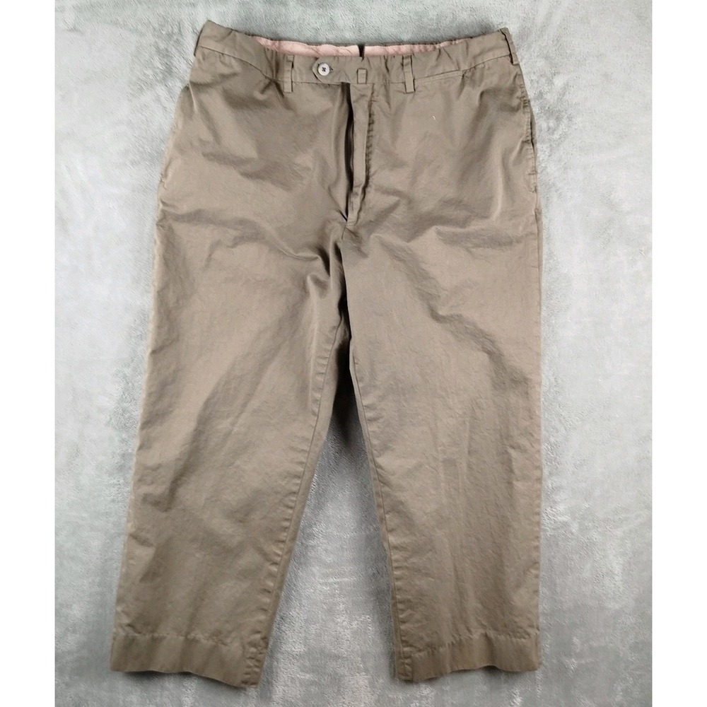 Loro Piana Men's Pants Pocketed 100% Cotton Brown Trousers Italy Size 54 US